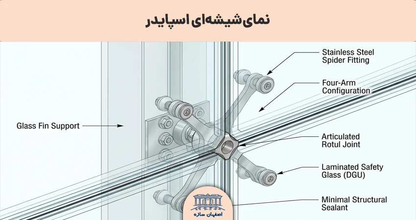 نمای اسپایدر شیشه ای (Spider)