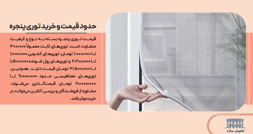 حدود قیمت و خرید توری پنجره